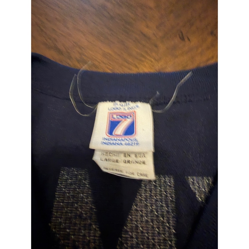 Vintage Dallas Cowboys Troy Aikman Logo 7 Jersey Navy Blue Mens Large NFL #8 - Picture 3 of 5